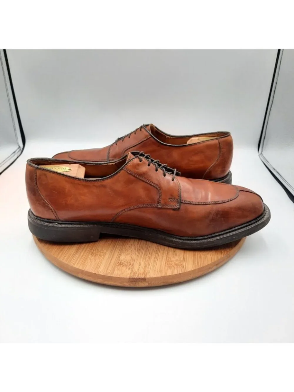 Allen Edmonds Ashton Mens 13 Shoes Chili Brown Leather Split Toe Dress Sneakers